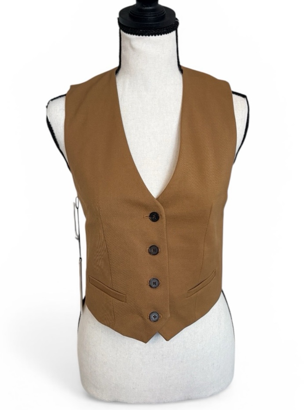 Babaton Playbook Vest Aritzia Saville Camel Wool Tailored Vest 2XS BNWT